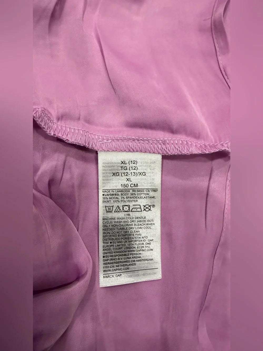 Gap Girls Long Sleeve Dress, Soft Knit Top Flowy Skirt, Pink, Size XL 12, NEW